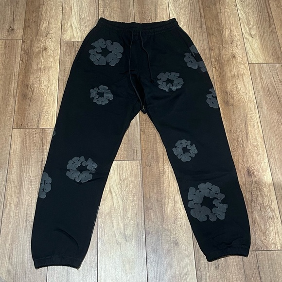 Denim Tears Black Monochrome Sweatpants
